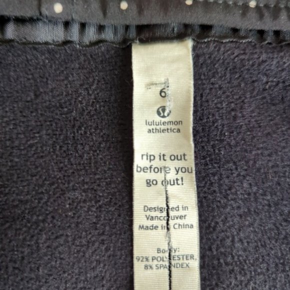 Lululemon Apres Black White Polka Dot Rain Jacket Hood SZ 6 - Picture 8 of 16